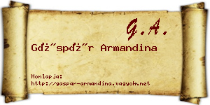 Gáspár Armandina névjegykártya