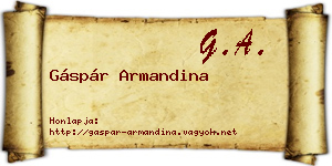 Gáspár Armandina névjegykártya